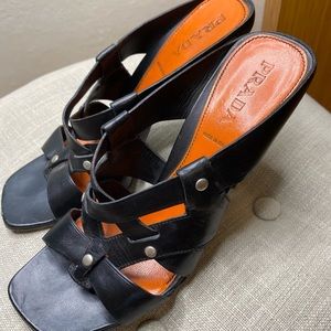 Prada Black Leather Heels